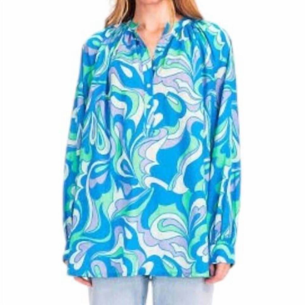 NEW V DE VINSTER nilai ikat blouse in blue